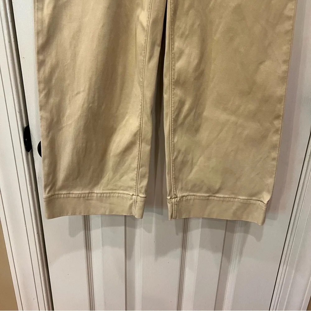 SPANX Stretch Twill Cropped Wide Leg Pants Small Tan Khaki Tan Brown 20312R - Picture 4 of 7